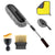Set of car cleaning brushes with a telescopic handle on a white background